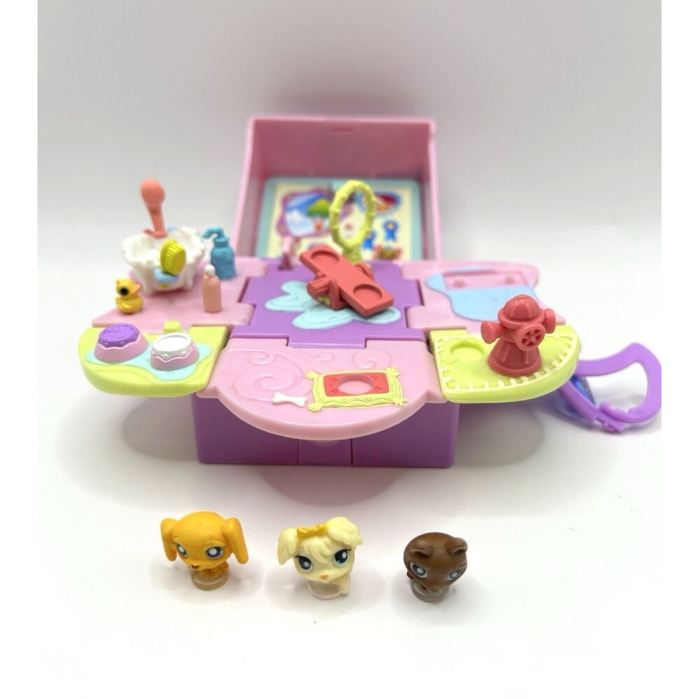 Littlest Pet Shop LPS Teeniest Tiniest Pop-Up Play Set Puppy Dogs Pups Authentic